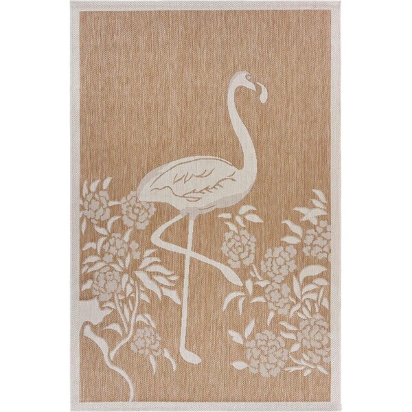 Palacedesigns 8 x 10 ft. Beige & Tan Flamingo Indoor & Outdoor Area Rug PA3096817 - main